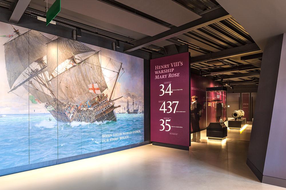 The first gallery takes visitors back to that fateful day in 1545 and includes a painting of the Mary Rose sinking to set the scene / PHOTO: © gareth gardner