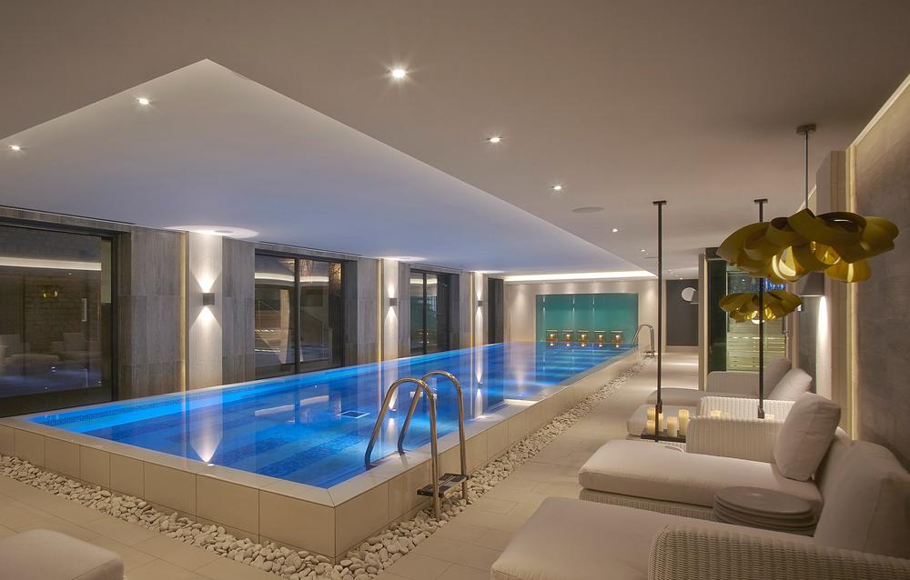 The spa features a 16m infinity pool, which looks out onto the hydropool
