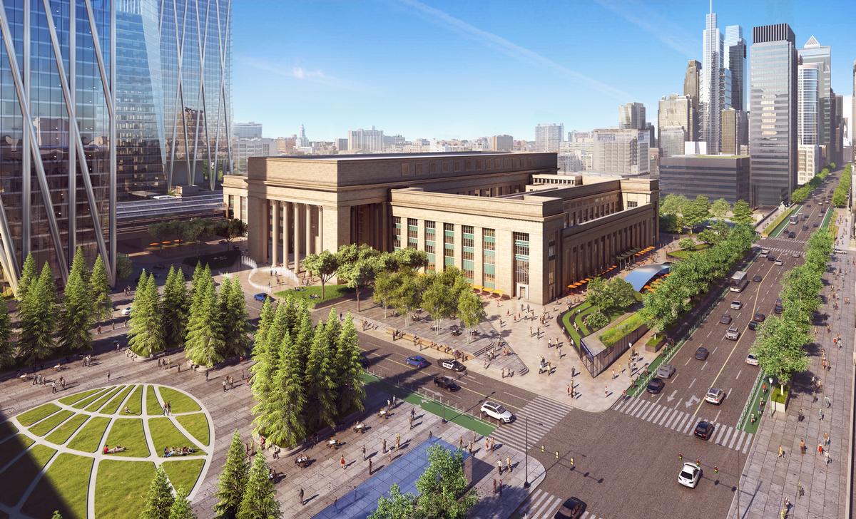 SOM whave suggested new parks and walking trails around the 30th Street Station / SOM