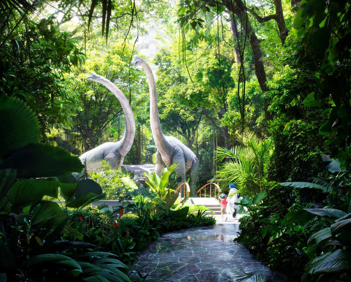 Dinosaurs will return as part of an attraction in the rainforest / ZAS Architects