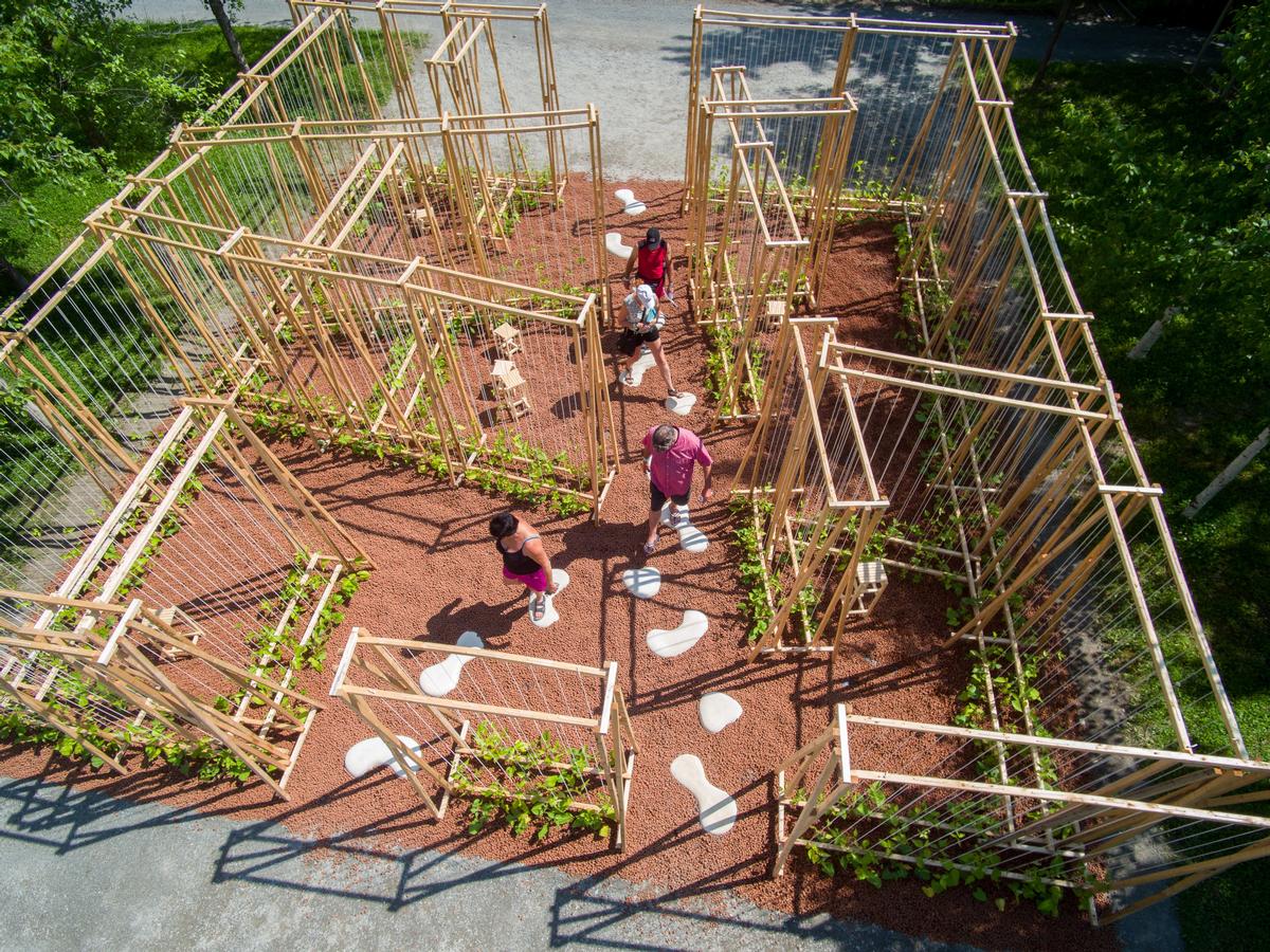 The Maison de Jacques is ‘forest of beans’ that will grow over time / International Garden Festival