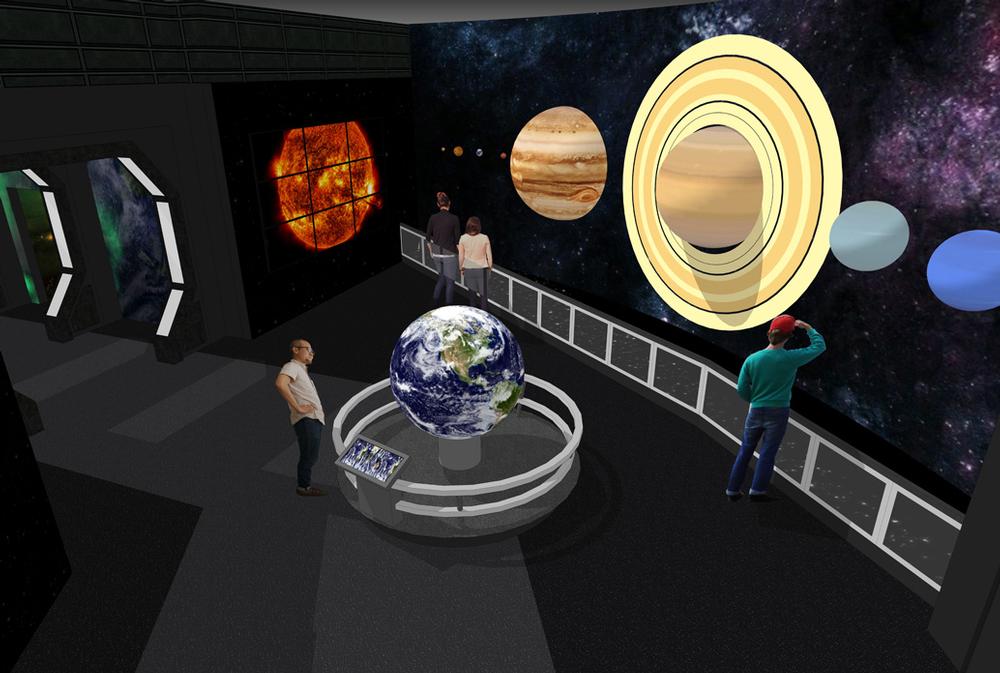 The old Space Place will be replaced by S.P.A.C.E (Stars, Planets, Astronauts, Comets, Etc.), a new astronomy gallery exploring our solar system
