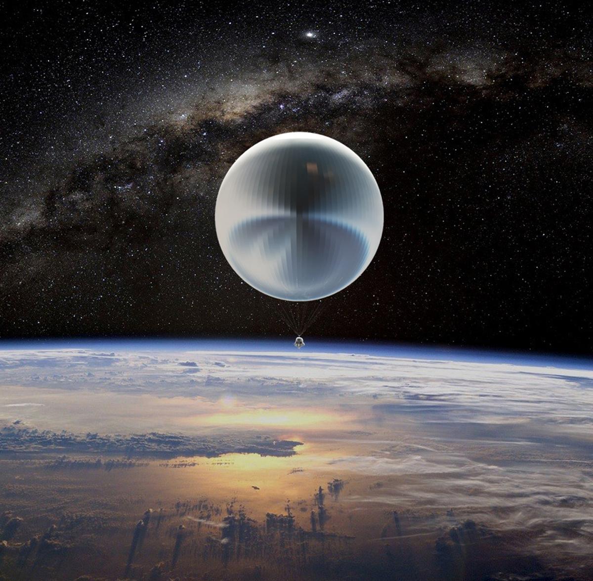 The 'Traveller' will be carried upwards by a helium-filled balloon. Once at target altitude, the capsule will remain in the atmosphere for up to three hours, before descending to the landing area using GPS tracking / KuangChi Science The 'Traveller' will be carried upwards by a helium-filled balloon. Once at target altitude, the capsule will remain in the atmosphere for up to three hours, before descending to the landing area using GPS tracking / KuangChi Science