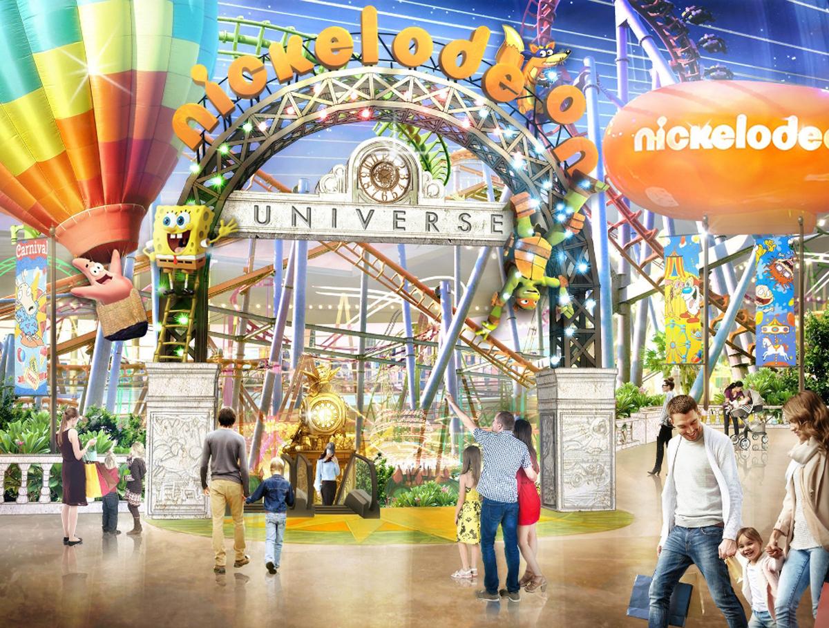 The 35,000sq m (370,000sq ft) amusement park will feature a number of rides based on iconic Nickelodeon brands