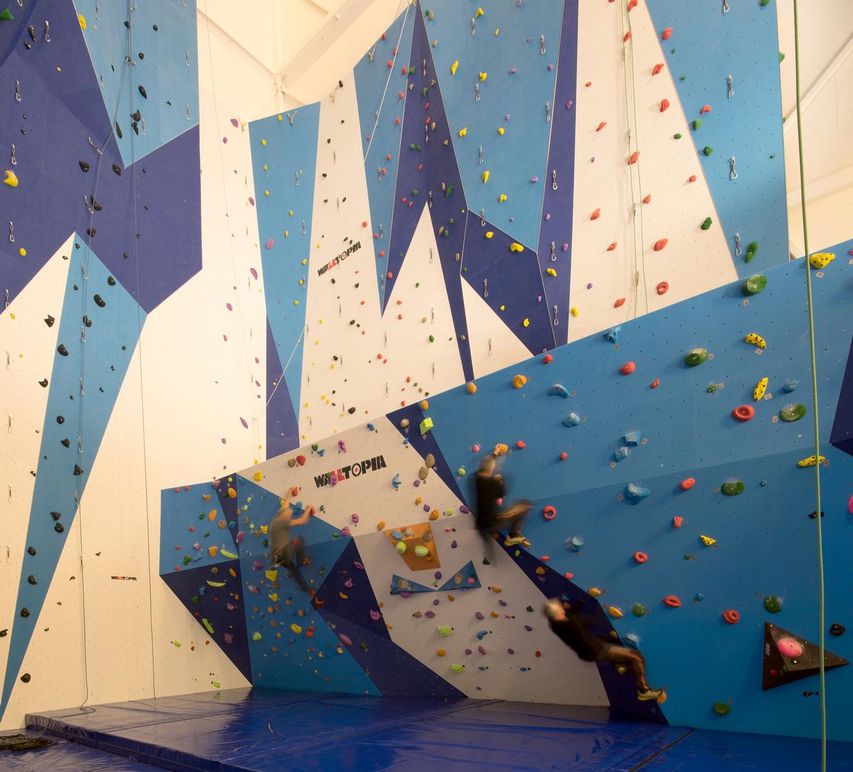 A huge climbing wall is one of the attractions offered in the centre / Soren Harder 