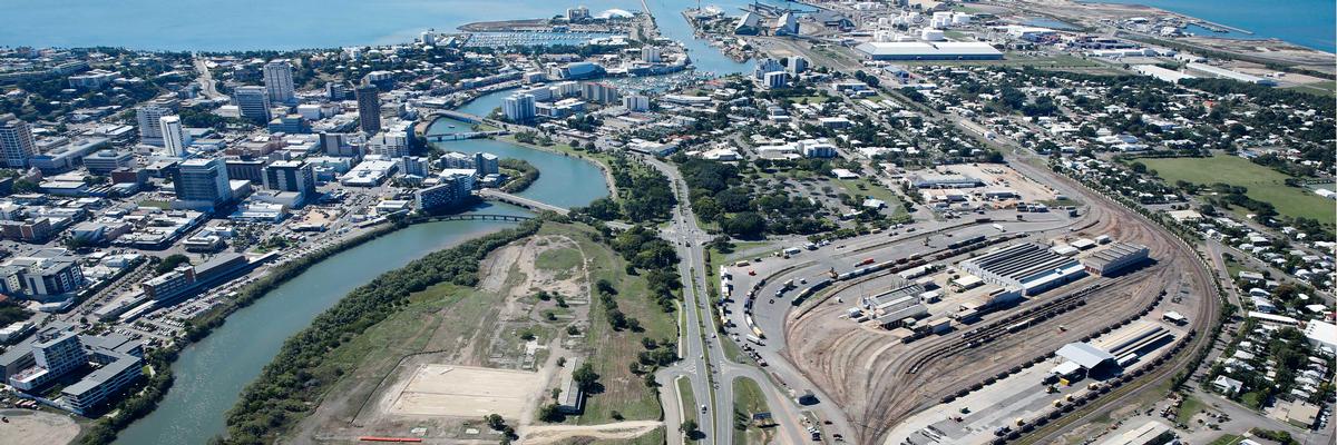 The stadium will be built by the waterside in Townsville, close to the city's central business district / Townsville City Council