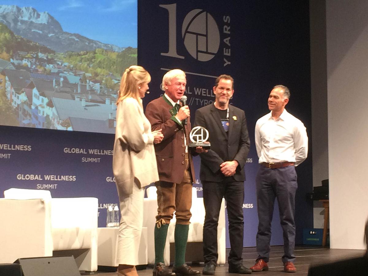 Balthasar Hauser, owner of Biohotel Stanglwirt in Austria received an award for Leader in Sustainability Balthasar Hauser, owner of Biohotel Stanglwirt in Austria received an award for Leader in Sustainability