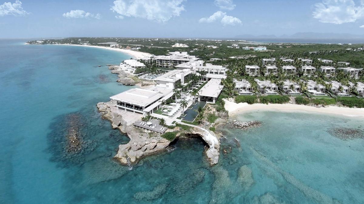 Set on 35 acres (14 hectares), the resort was formerly the Viceroy Anguilla resort, and includes a two-storey, 8,100sq ft (753sq m) beachfront spa with views of Meads Bay / 