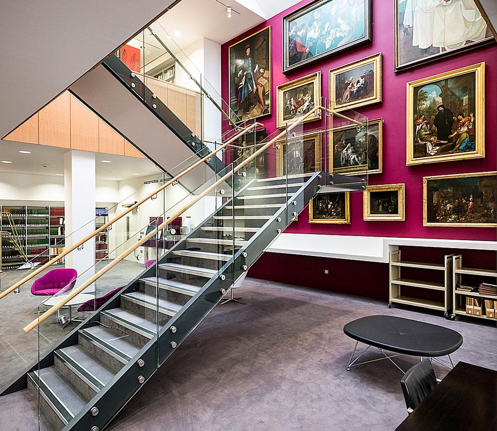 A new stairway and light well installed in the Wellcome Library