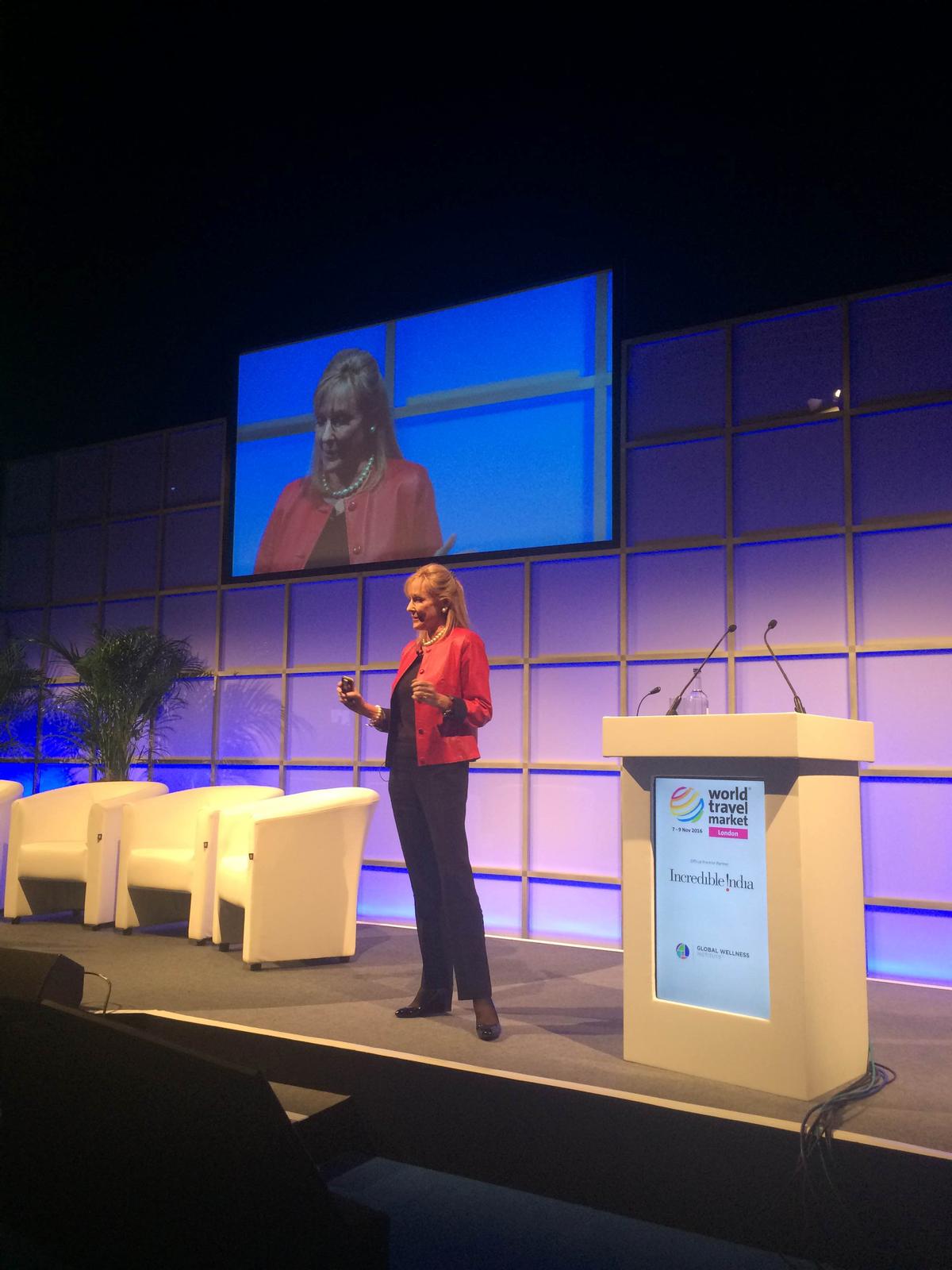 GWI chair Susie Ellis revealed at the World Travel Market in London yesterday, where the GWI hosted the Wellness Travel Symposium / 