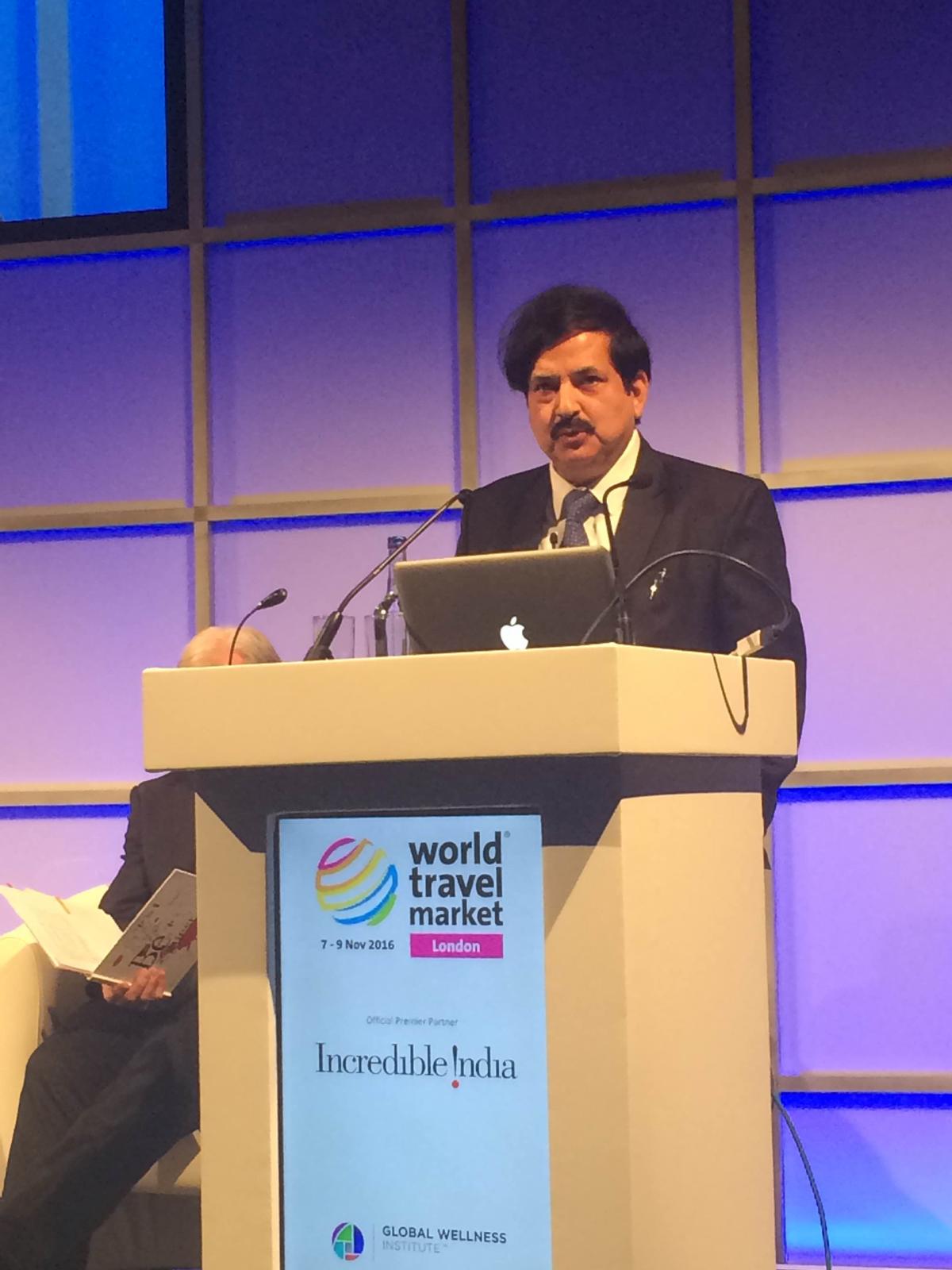 Vinod Zutshi, secretary of tourism for India, looked at how the Indian government has successfully backed up wellness programmes across the country during a panel at the World Travel Market in London / 