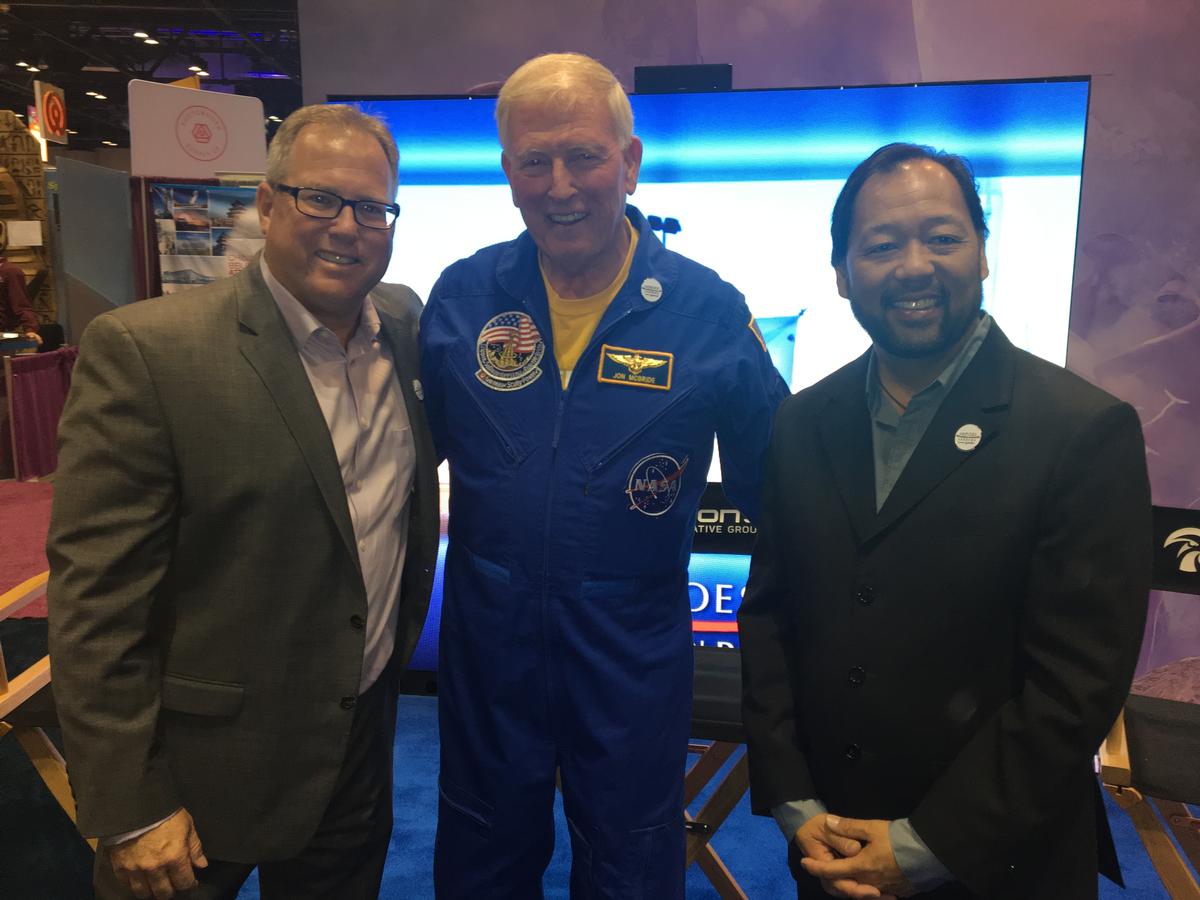 Speaking on the importance of NASA and the similar programmes to promote STEM subjects using space, McBride (centre) said that concept was at the centre of the entire development / Tom Anstey Speaking on the importance of NASA and the similar programmes to promote STEM subjects using space, McBride (centre) said that concept was at the centre of the entire development / Tom Anstey