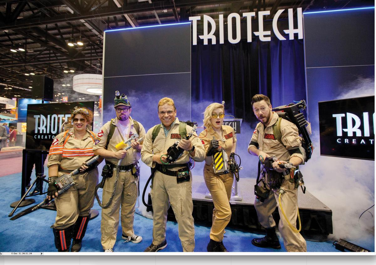 Triotech CEO Ernest Yale, centre, announced the Ghostbusters 5D ride during a press event at IAAPA
/ IAAPA Triotech CEO Ernest Yale, centre, announced the Ghostbusters 5D ride during a press event at IAAPA
/ IAAPA
