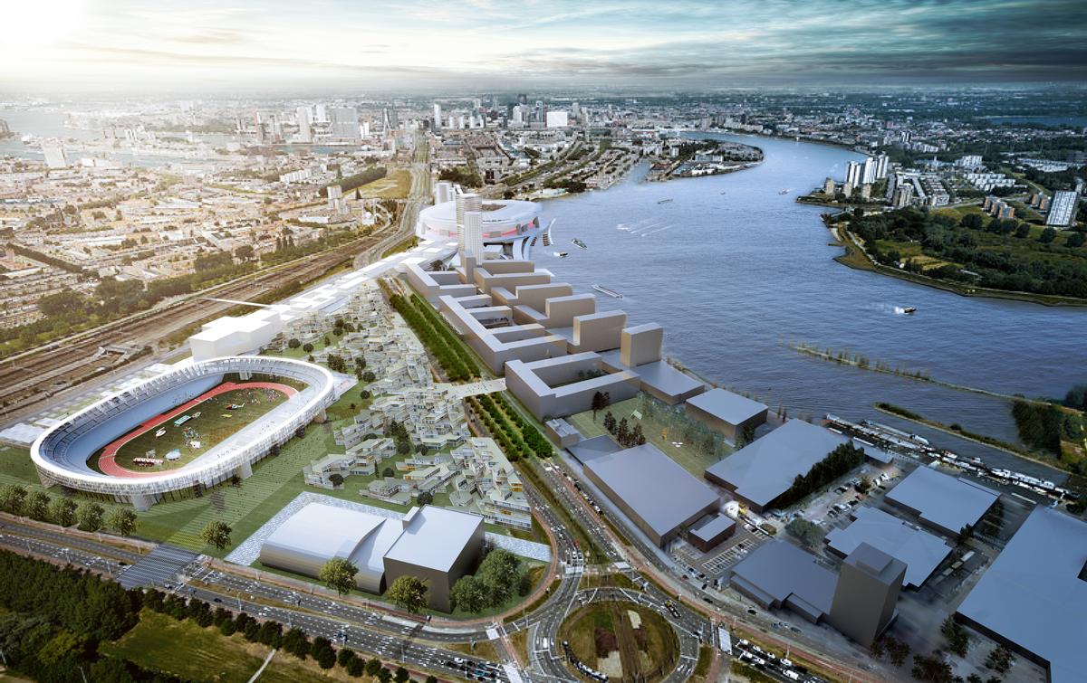 Feyenoord's existing stadium will be transformed into a public park and sports centre / OMA
