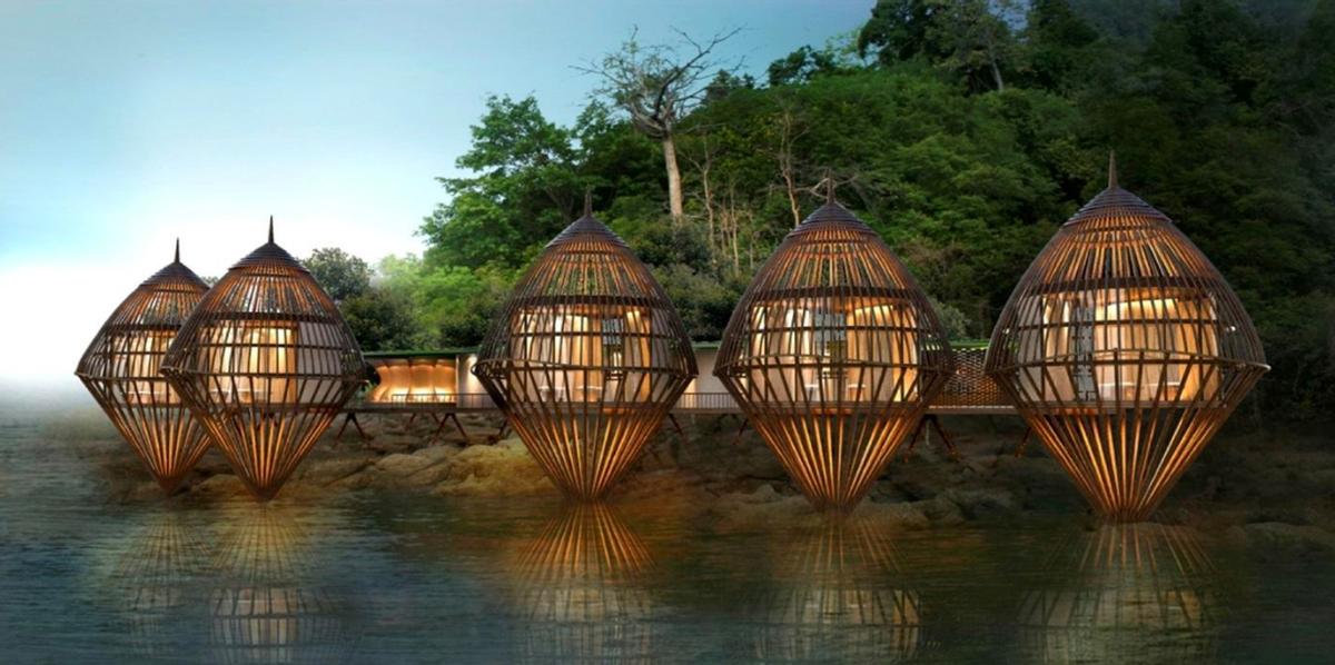 The spa’s standout offering will undoubtedly be its five floating cocoon-shaped spa pavilions, shaped to resemble Malay Bubus