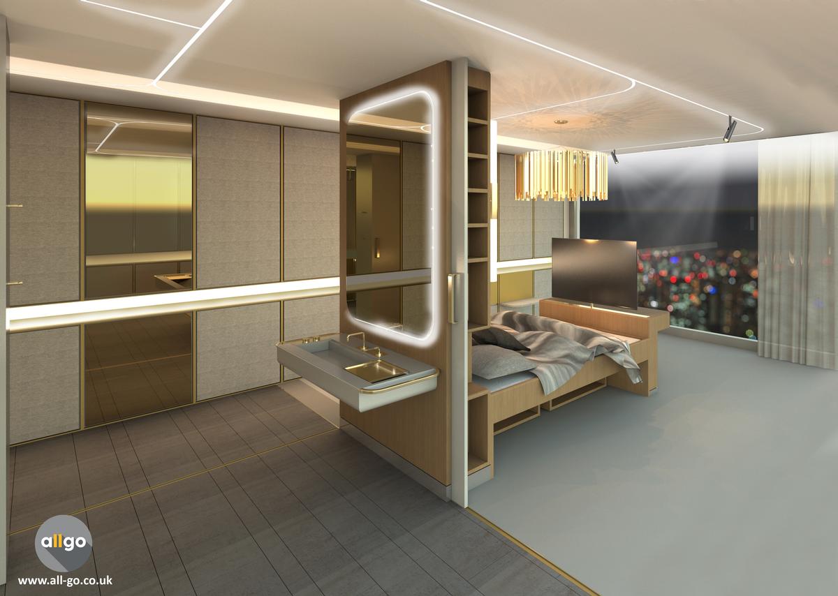 The winning concept, called AllGo, is a universal approach to hotel room design that ensures all rooms are functional, flexible, accessible and beautiful in their design