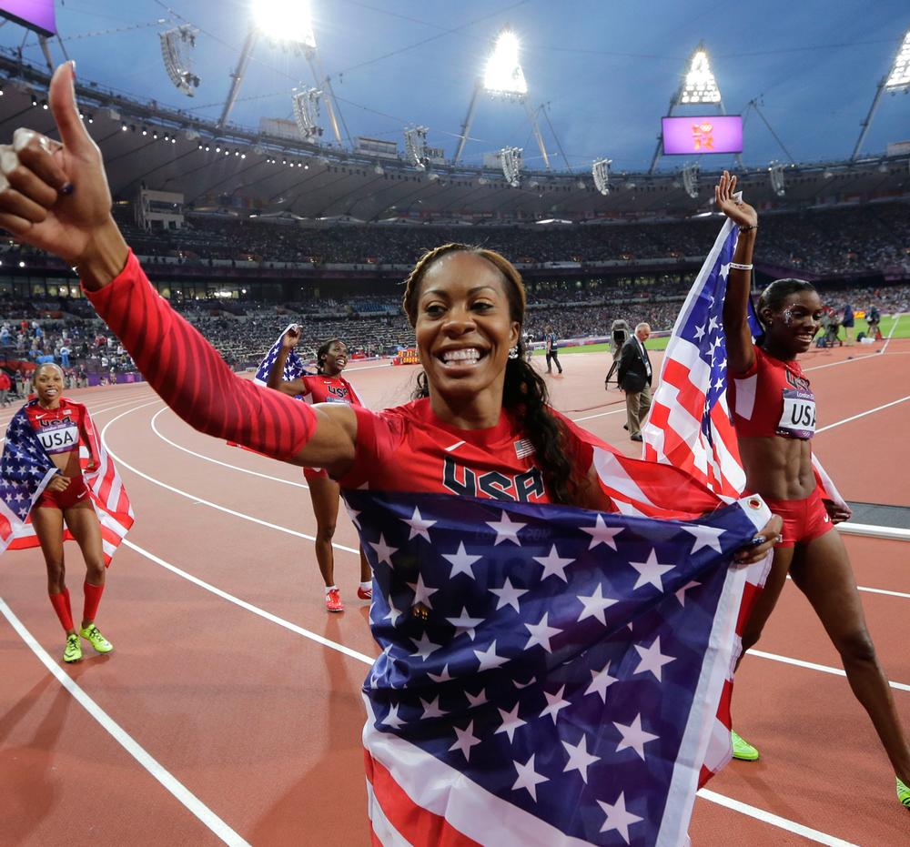 US Olympian Sanya Richards led athlete’s protests about the IOC’s Rule 40 which prevents them endorsing non-Olympic sponsors on social media