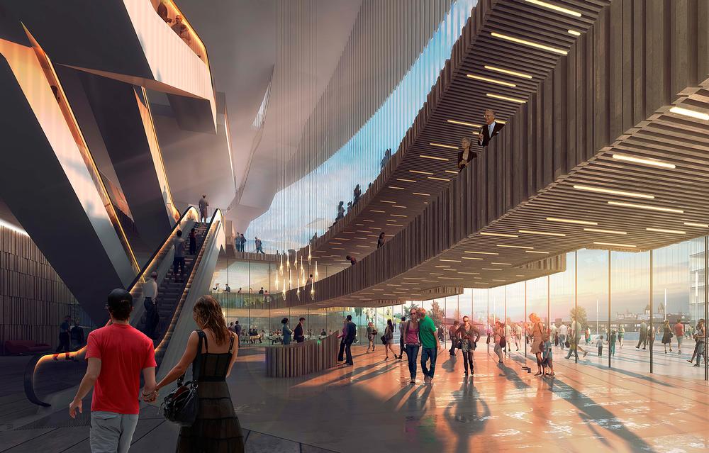The glazed exterior will allow people to see out / Arena photos: © Populous