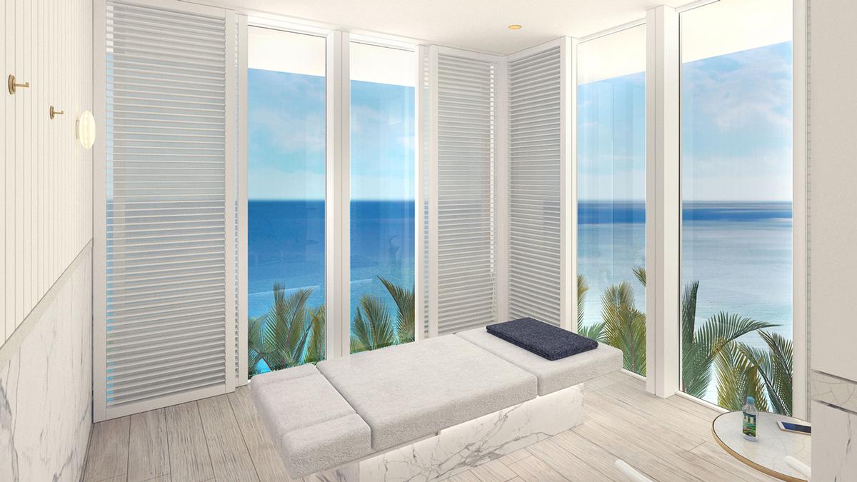 Situated on the beachfront, the spa at the Four Seasons Hotel at the Surf Club is the first spa created by Dirand in the United States / DBOX Situated on the beachfront, the spa at the Four Seasons Hotel at the Surf Club is the first spa created by Dirand in the United States / DBOX