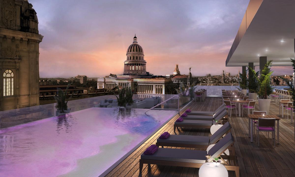 The hotel will include a rooftop terrace and swimming pool with views over Old Havana