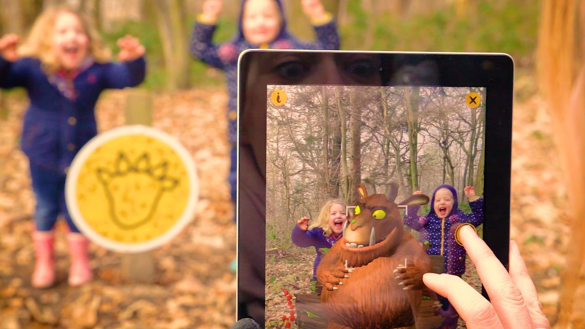 The Gruffalo Spotter app scales up the AR characters to close to life-sized The Gruffalo Spotter app scales up the AR characters to close to life-sized