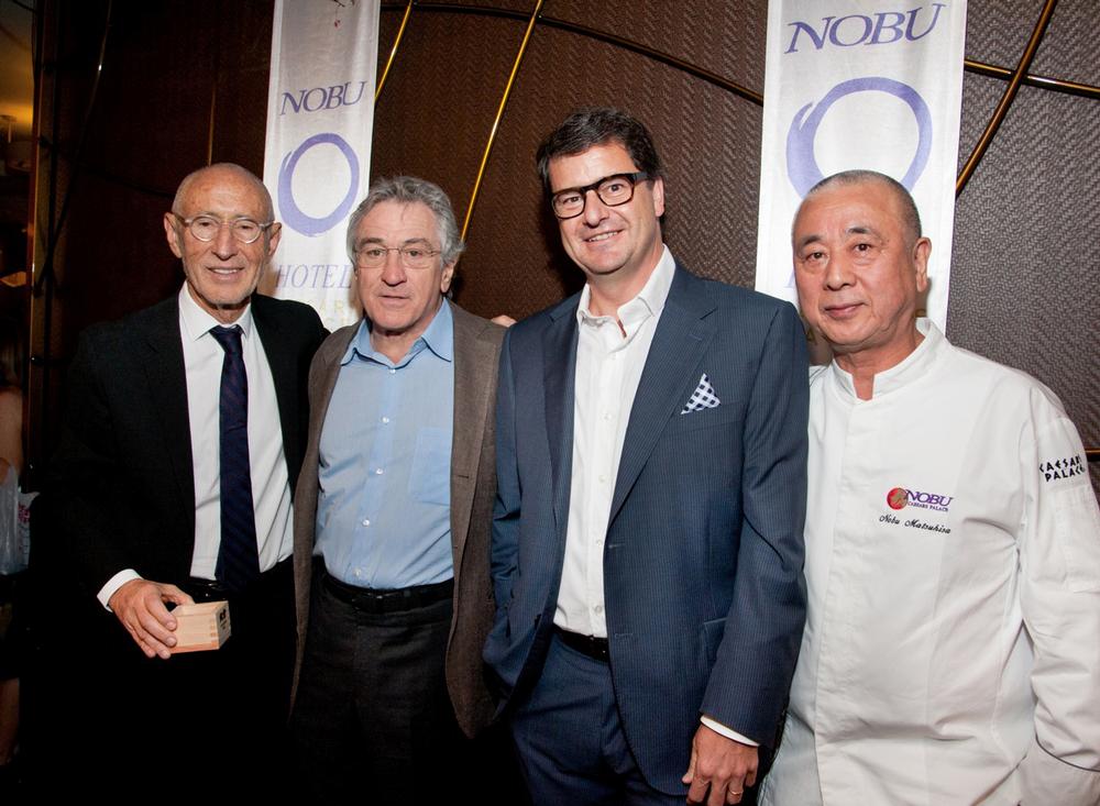 Meir Teper, Hollywood film producer and actor Robert De Niro, Joaquín Serra of Natura Bissé Group and chef Nobu Matsuhisa / Patrick Gray/RETNA