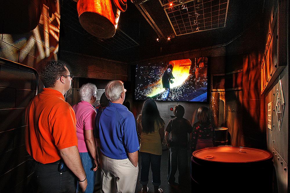 Visitors learn about the area's mining history