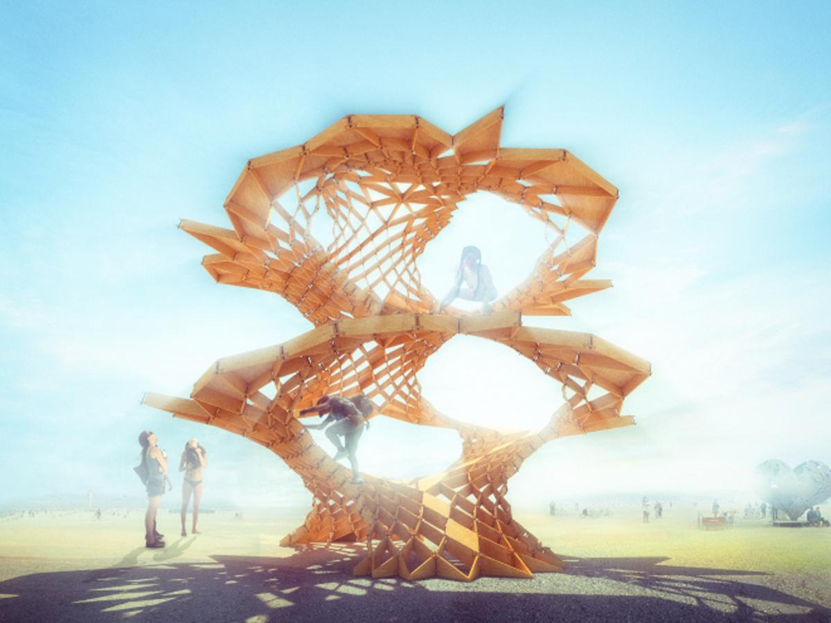 Designed by Tobias Power, the structure features many twists and branches Designed by Tobias Power, the structure features many twists and branches