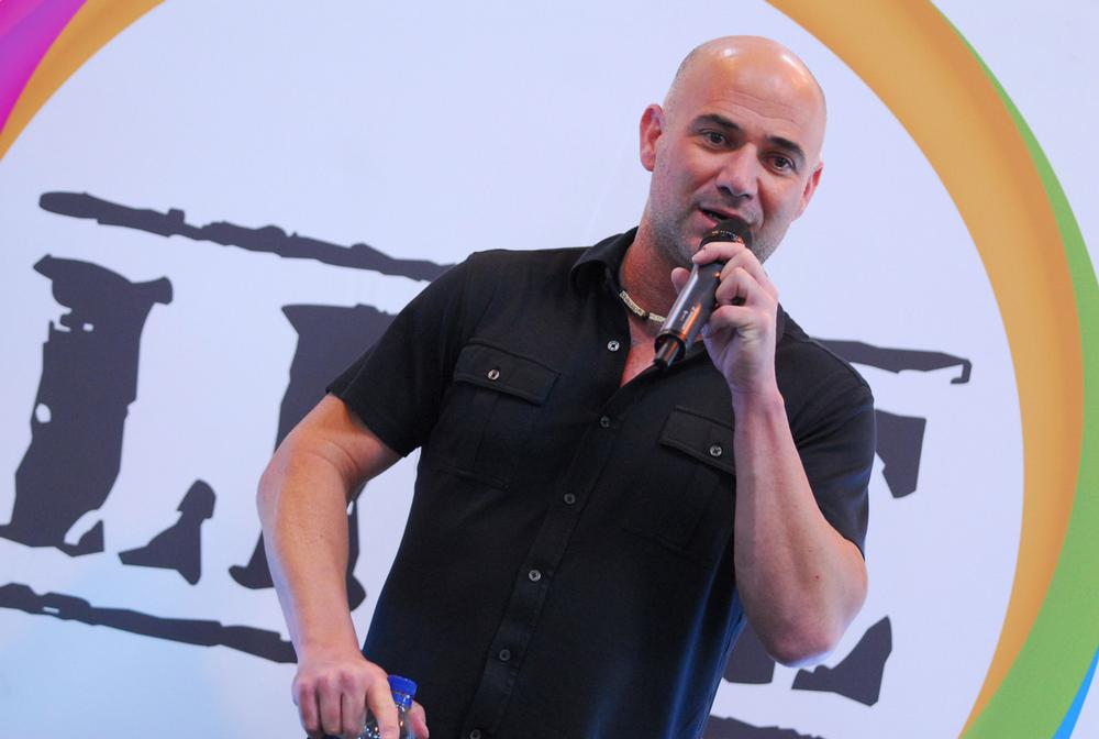 Andre Agassi launched his new BILT range of equipment at LIW