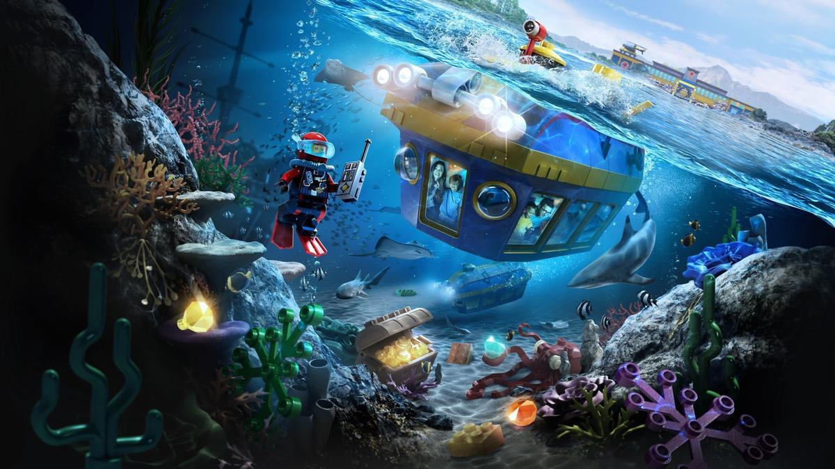 Guests will make a four-minute journey through the giant aquarium, which will be populated with more than 2,000 sea creatures including sharks, stingrays and more Guests will make a four-minute journey through the giant aquarium, which will be populated with more than 2,000 sea creatures including sharks, stingrays and more