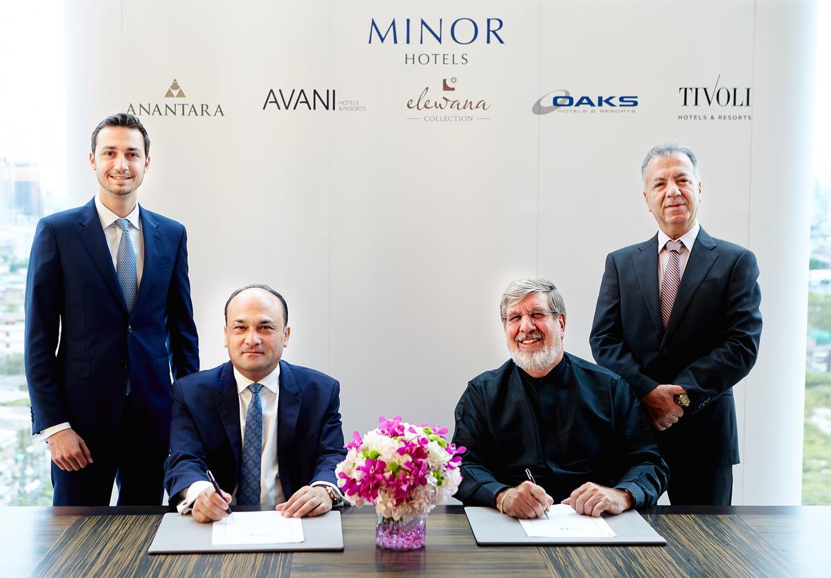 From left to right: Yasin Munshi, development director of Minor Hotels; Maher Chaabane, chair, Groupe Chaabane; William Heinecke, chair, Minor International; Borhane Snoussi, head of hospitality, Groupe Chaabane / 