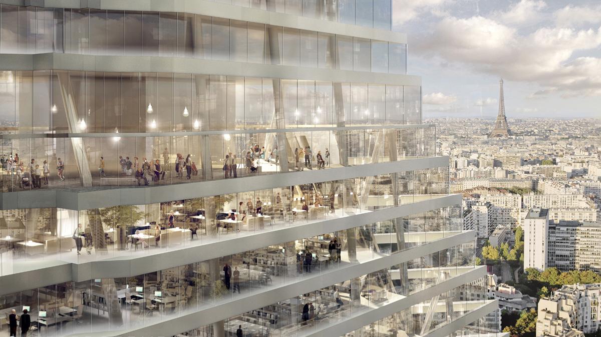 A hotel, panoramic bar and restaurant, office space and retail areas feature in the designs / Herzog and De Meuron A hotel, panoramic bar and restaurant, office space and retail areas feature in the designs / Herzog and De Meuron