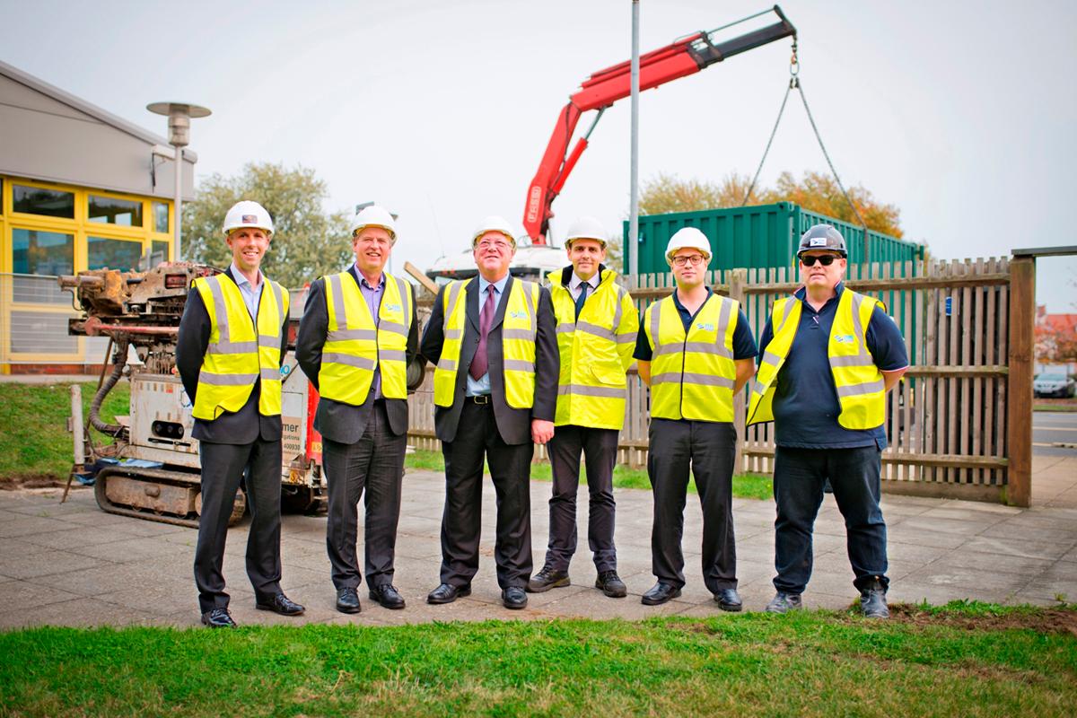 (L-R): Tom Fairey of Alliance Leisure Services, Martin Guyton and Alan Nicholl of tmactive, Stuart Edwards of Tonbridge and Malling council, Mike Stevens of tmactive and contractor Phil Pounder