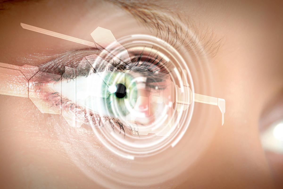 The technology could record live video or project images into the eye using a simple blink to switch it on or off The technology could record live video or project images into the eye using a simple blink to switch it on or off