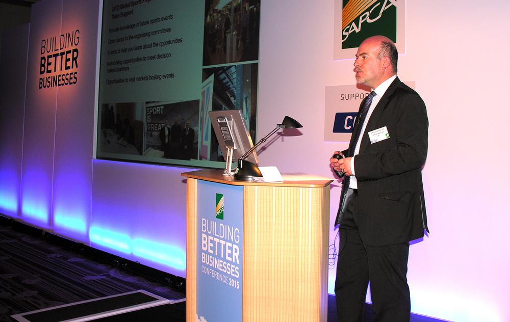 Andrew Bacchus speaking during the launch of SAPCA’s new Export Group in February