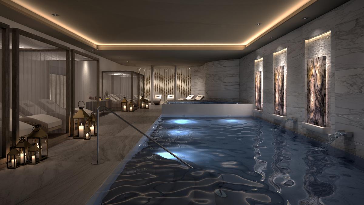 The spa includes 25 treatment rooms and an extensive hydrotherapy / Le Blanc