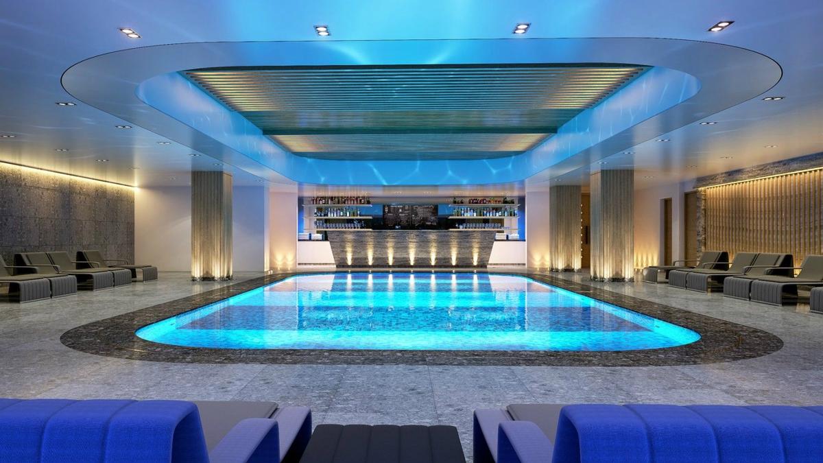 Two outdoor and two indoor seawater pools will be available, with thalassotherapy forming the basis of the spa’s treatments / Parklane