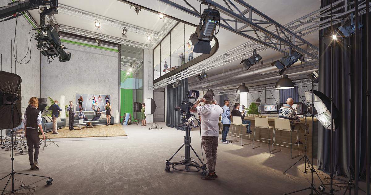 Film training and production studios will be located in the lower level of the building / Flying Architecture