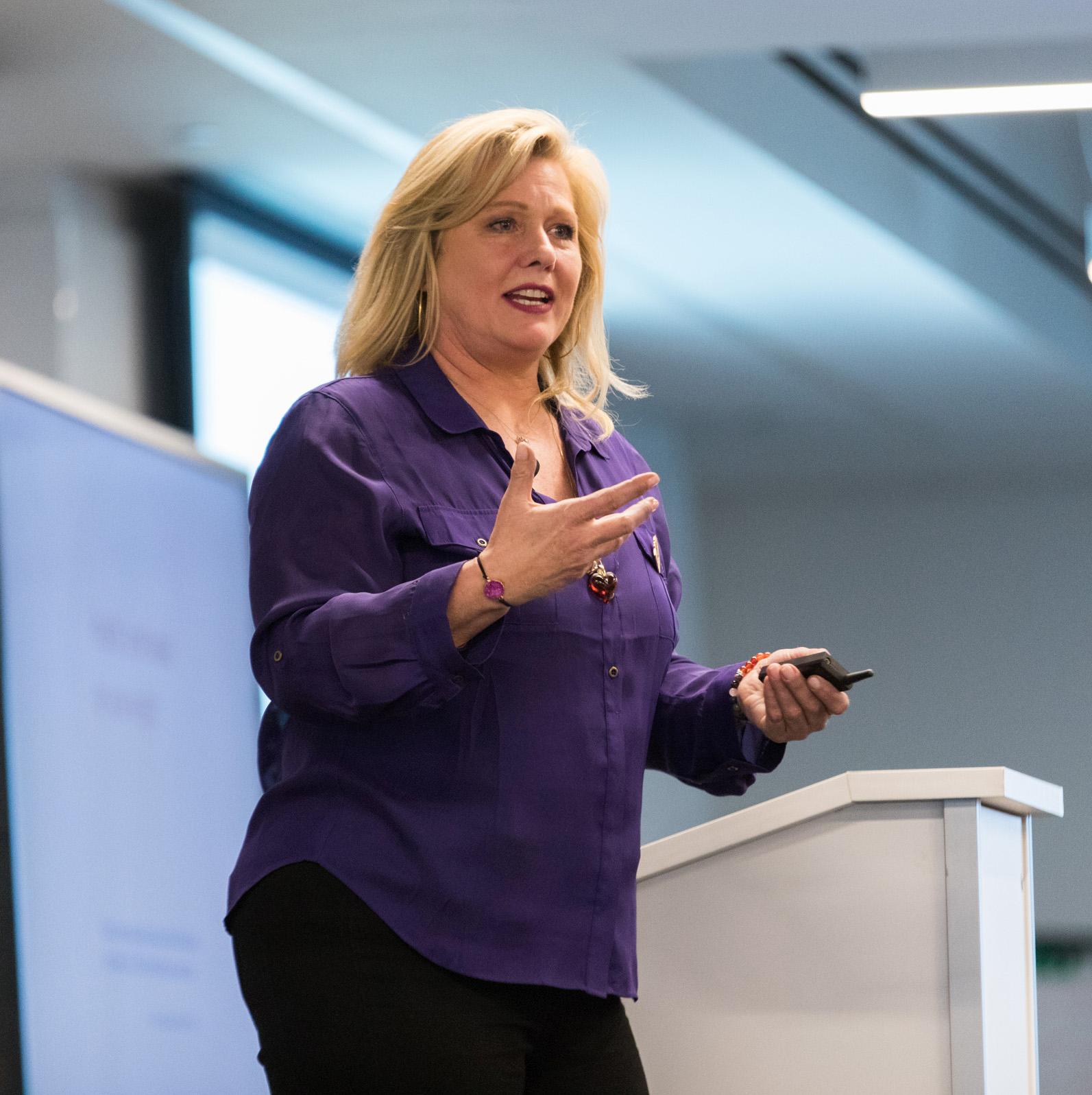Keynote speaker Emme, body positive model and women's advocate, addressed women's needs for recharging and healing Keynote speaker Emme, body positive model and women's advocate, addressed women's needs for recharging and healing