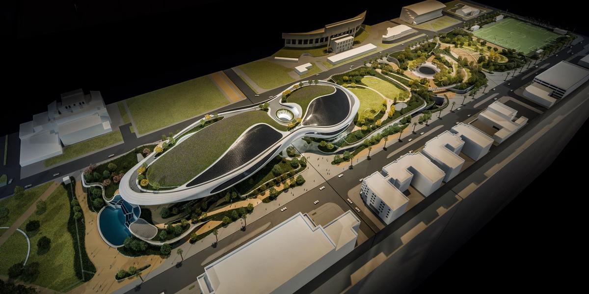 MAD Architects’ Ma Yansong is behind the building’s futuristic design, which will transform a series of asphalt parking lots into an organic, streamlined form / Lucas Museum of Narrative Art