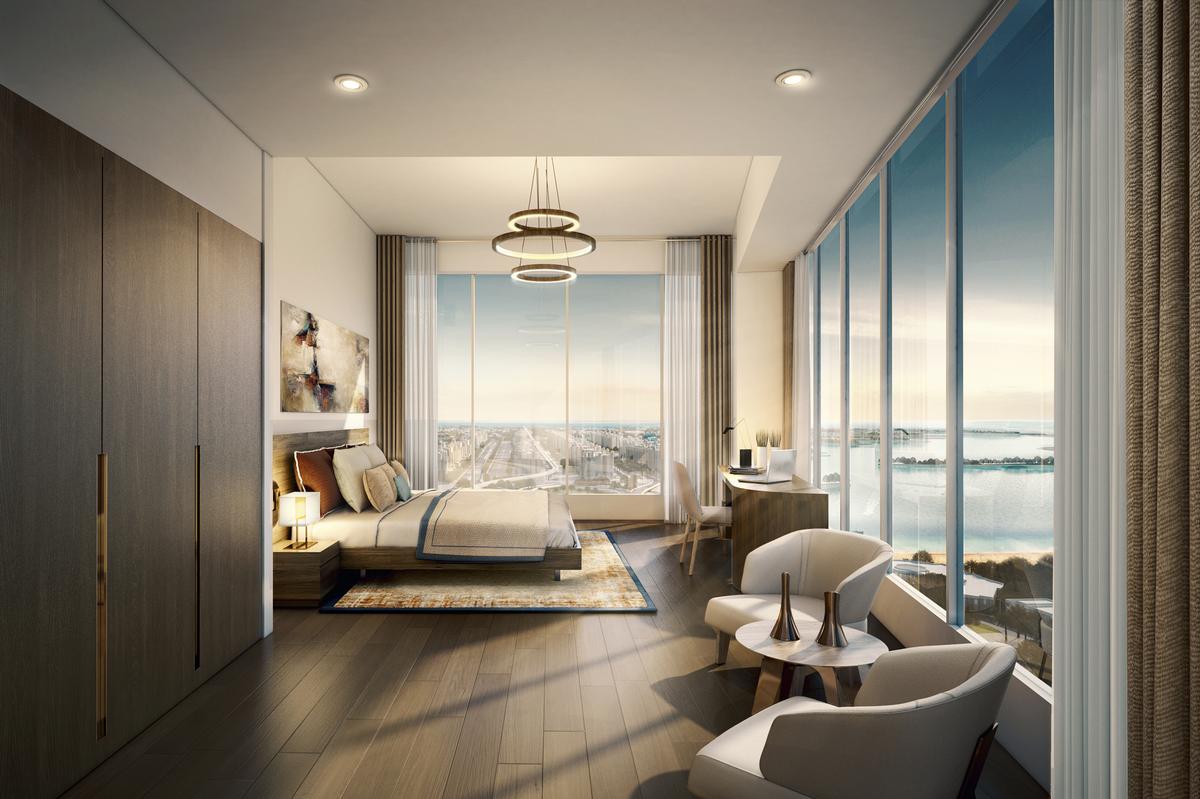 Designed by AECOM, the suites and residences will offer floor-to-ceiling windows, interactive living and private terraces featuring views of The Palm or the city