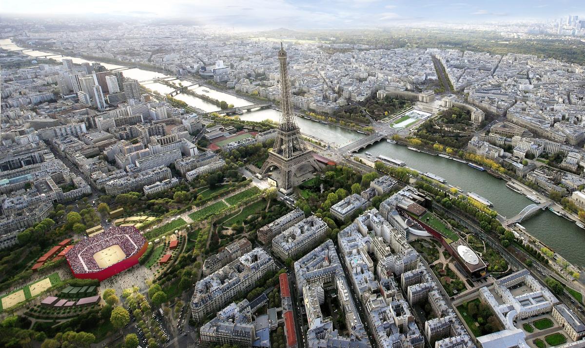 Venue plans for Paris 2024 include locating the beach volleyball stadium in the shadow of the Eiffel Tower / Paris 2024