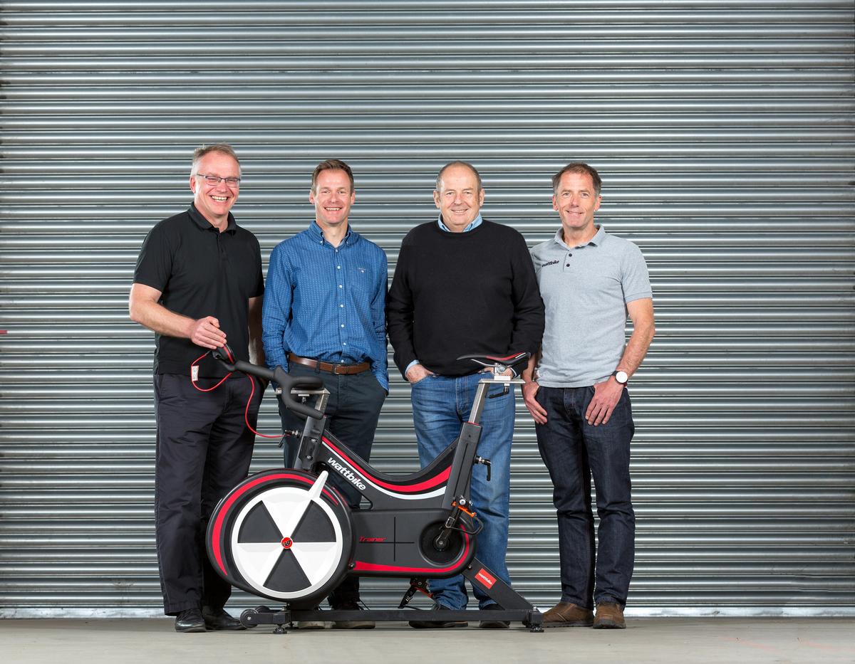 Ian Wilson (second from right) with the Wattbike top team / Wattbike