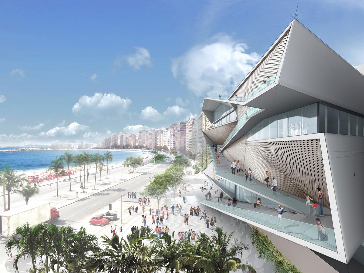 Once complete, the museum will offer panoramic views of the Copacabana beach