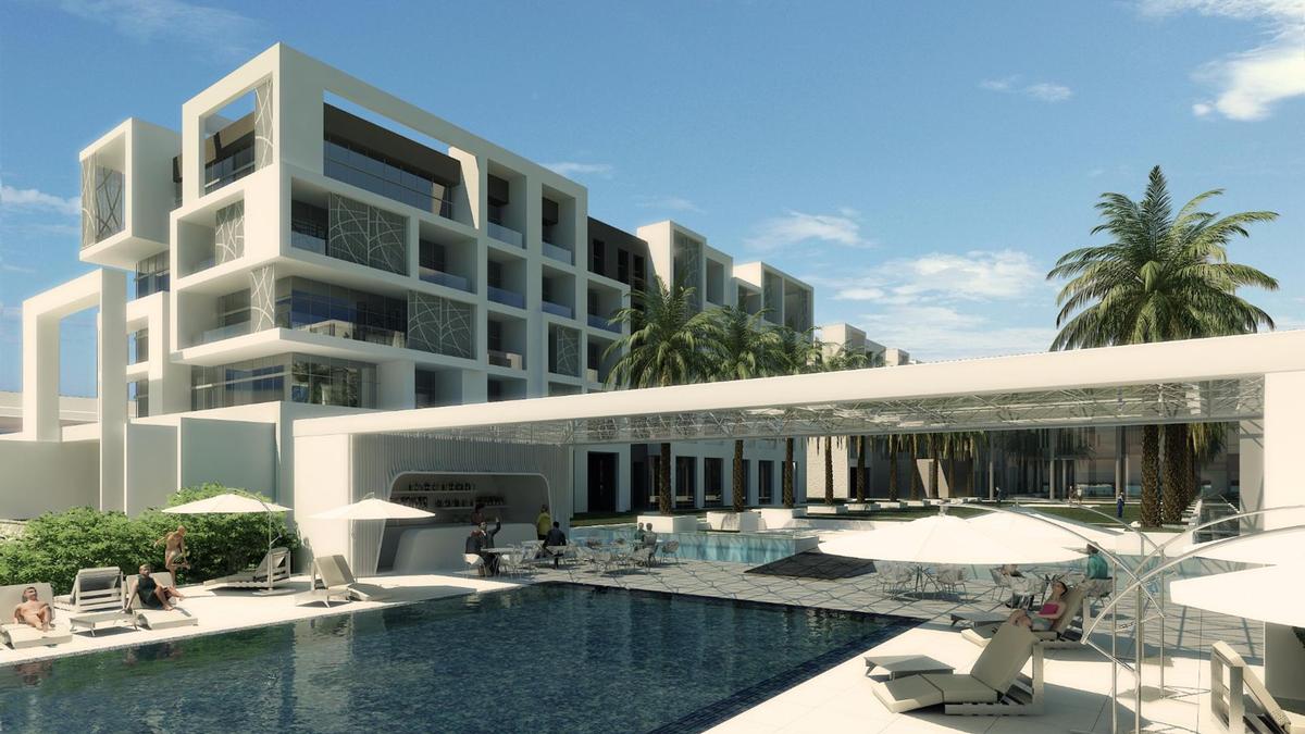 The hotel is located on the coastline of the Al Mouj community The hotel is located on the coastline of the Al Mouj community