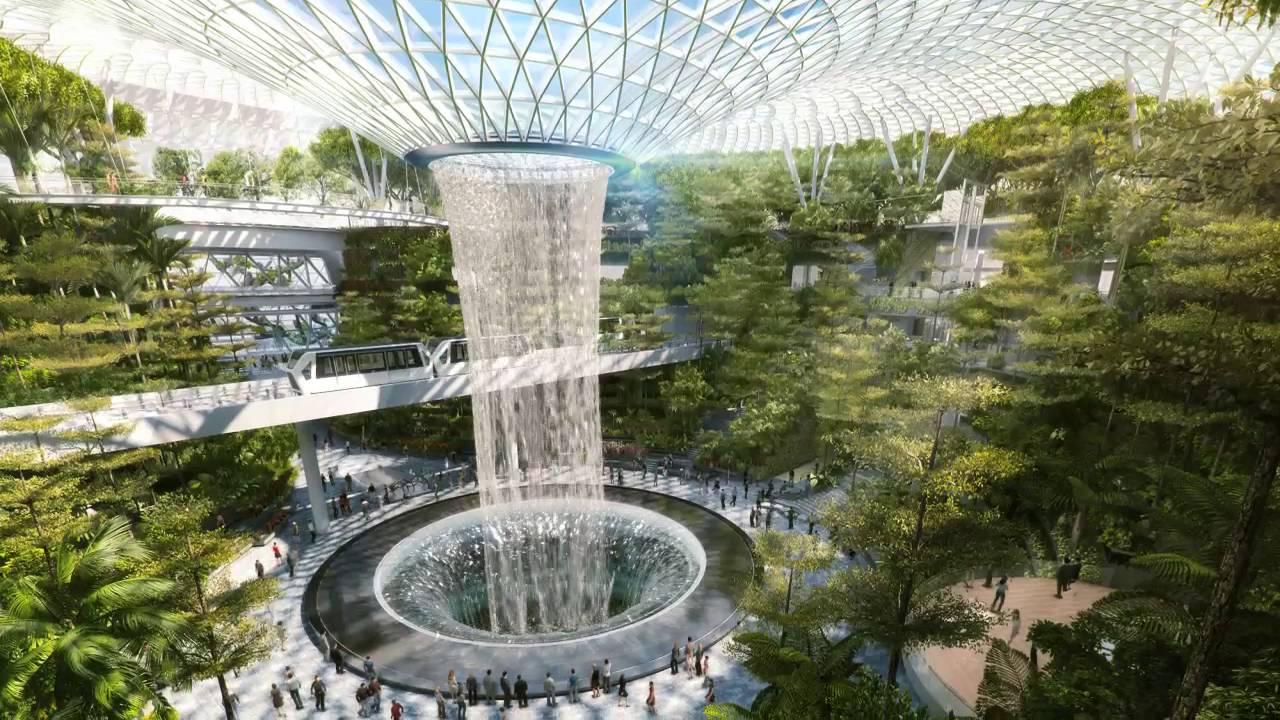 Conceived as the world’s most ambitious airport leisure attraction, The Jewel is being built inside an enormous glass dome / Changi Airport