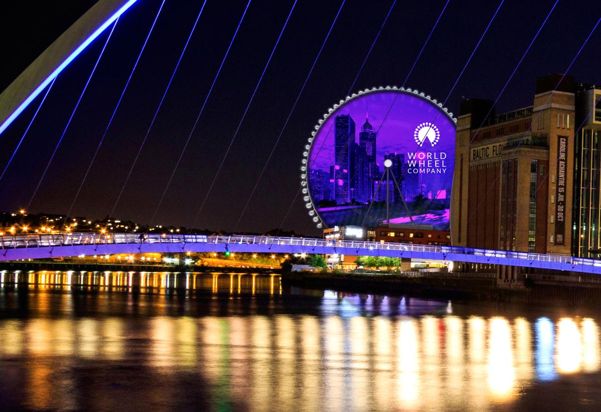 The Newcastle observation wheel will feature a 10,000 sqm LED digital screen at its centre