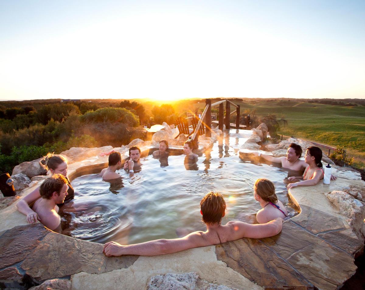 At Australia’s Peninsula Hot Springs, a full day of storytelling and bathing activities will begin with a spiritual sunrise ceremony at the Hilltop Pool / Peninsula Hot Springs