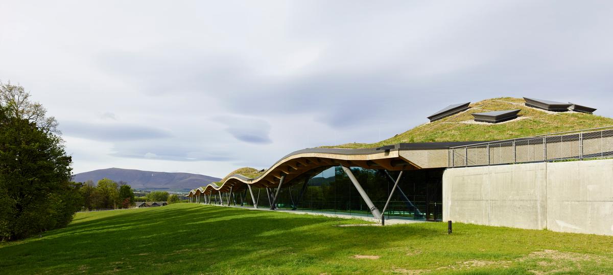 The £140m (US$187m, €160m) project, which took three and a half years to build and opened on 2 June, features an undulating, meadow-covered roof The £140m (US$187m, €160m) project, which took three and a half years to build and opened on 2 June, features an undulating, meadow-covered roof