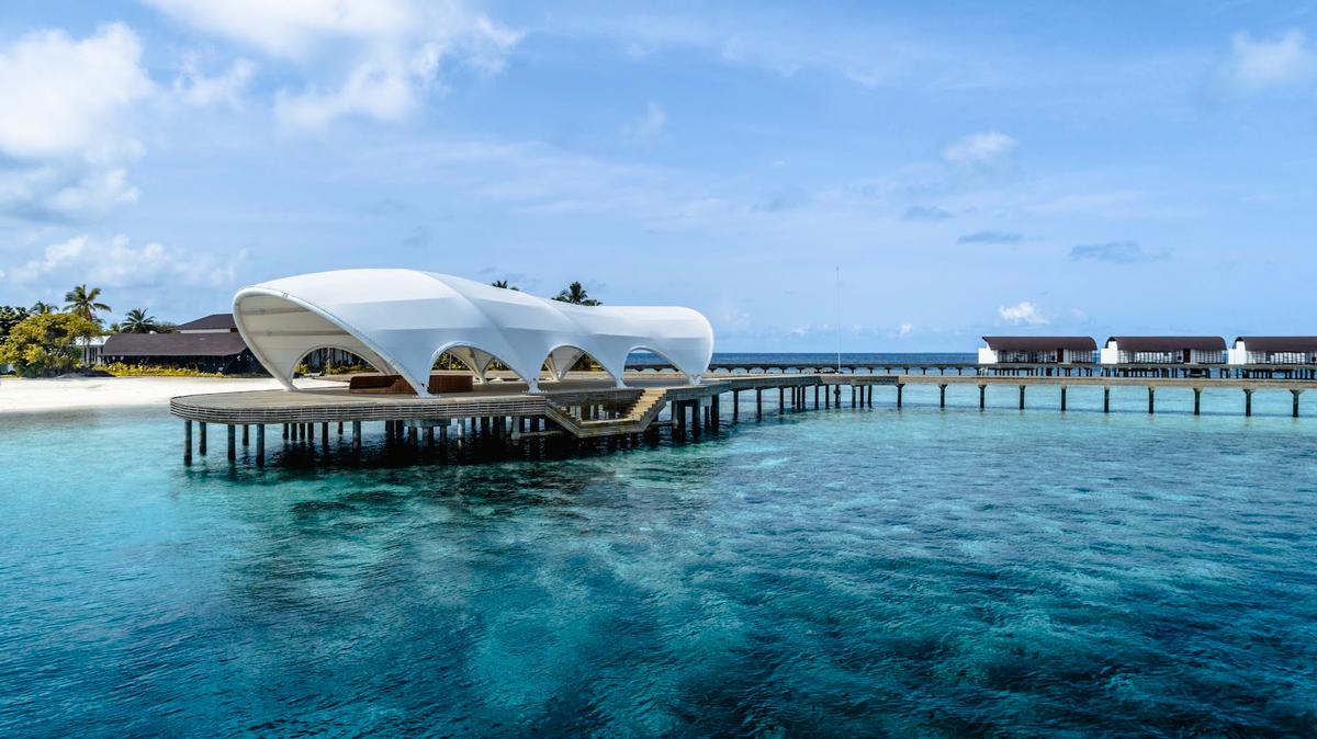 Created by Milan-based architects PEIA Associati, the resort’s design takes inspiration from the ocean and focuses on environmental sustainability / 